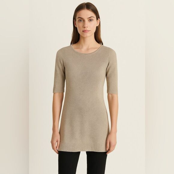 White House Black Market Back Belt Detail Tunic Side Slit Sweater XSP - Picture 1 of 7